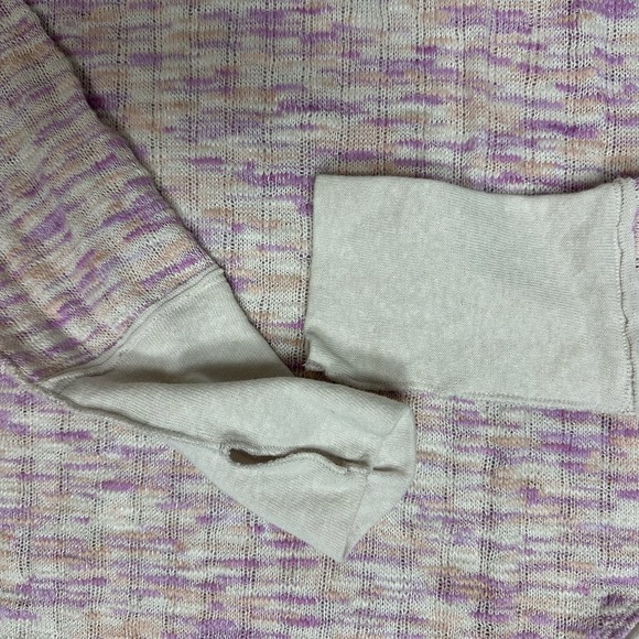 Free People We the Free Pink Combo Spaced Out Long Sleeve Cozy Knit Top Sz L - Picture 15 of 16